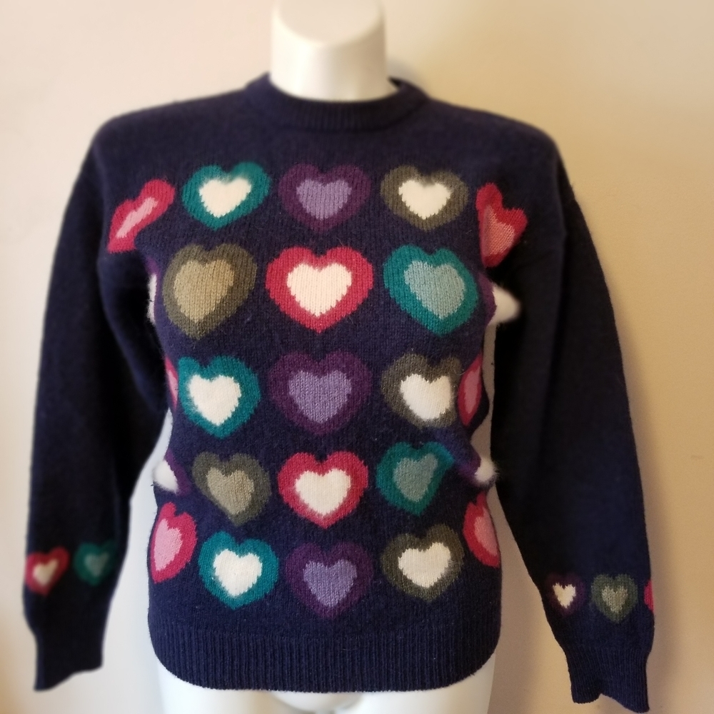 Charter Club Wool Sweater Hearts Valentine's M